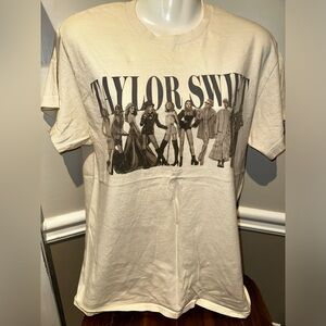 Taylor Swift Midnights Cream Tee with Black Tour Graphic